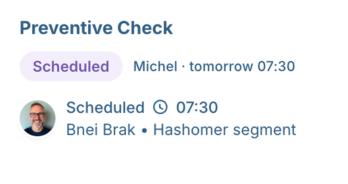 Approved - the check scheduled for tomorrow 07:30, assigned